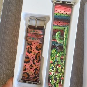 Hand painted leather Apple iwatch band